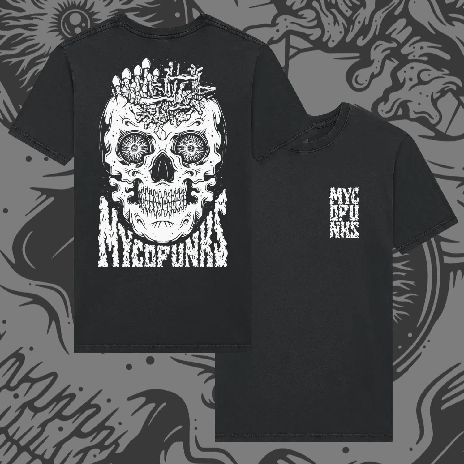MycoPunks Classic Skull Reprint Stonewash T-Shirt